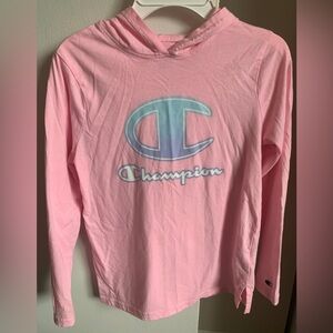 Champion Authentic Athleticwear Pink Pullover Hoodie big girls L Crew Neck